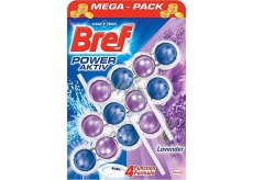 Bref Power Aktiv 4 Formula Lavender WC block for hygienic cleanliness and freshness of your toilet, colours water 3 x 50 g