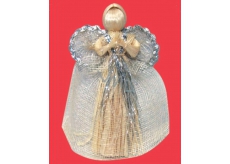 Angel silver decor with wavy skirt 17 cm
