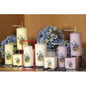 Lima Scent of Flowers Violet scented candle white with decal cylinder 40 x 90 mm 1 piece