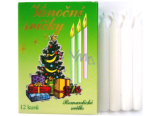 Romantic Light Christmas Candle Box Burning 90 Minutes White 12 Pieces