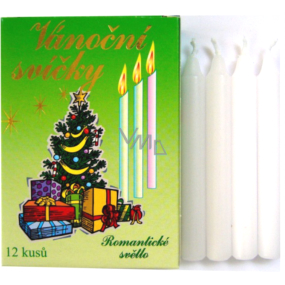 Romantic Light Christmas Candle Box Burning 90 Minutes White 12 Pieces