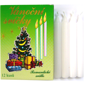 Romantic Light Christmas Candle Box Burning 90 Minutes White 12 Pieces