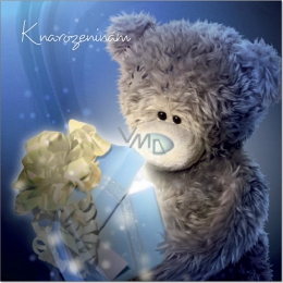 Me to You Envelope greeting card 3D Teddy bear opening a gift