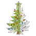 Monumi Christmas tree Jigsaw puzzle for children 3+ height 67 cm