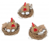 Brown hen in a nest 7 cm 1 piece