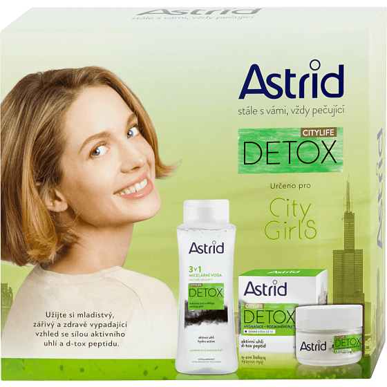 Astrid Citylife Detox Moisturizing Brightening Day Cream 50 ml + 3in1 micellar water 400 ml, cosmetic set