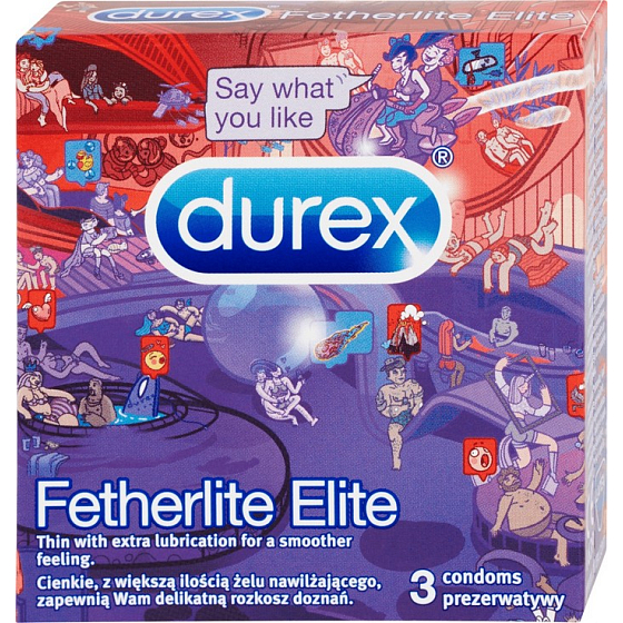 Durex Fetherlite Elite condom nominal width: 56 mm 3 pieces