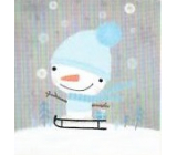 Nekupto Christmas gift cards Snowman on a sleigh 6.5 x 6.5 cm 6 pieces