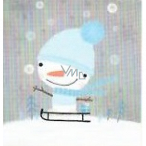 Nekupto Christmas gift cards Snowman on a sleigh 6.5 x 6.5 cm 6 pieces