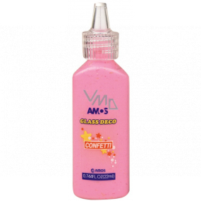 Amos Colors for glass with confetti 2. Pink 22 ml