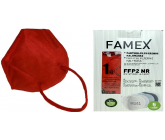 Famex Respirator oral protective 5-layer FFP2 face mask red 10 pieces