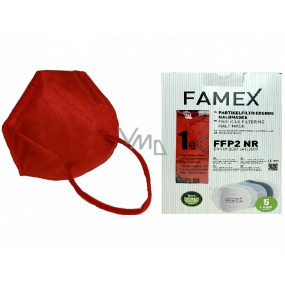 Famex Respirator oral protective 5-layer FFP2 face mask red 10 pieces