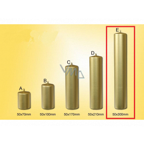Lima Candle smooth metal gold cylinder 50 x 300 mm 1 piece