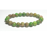 Jasper / Regalite Imperial sea sediment green bracelet elastic mixed mineral, ball 8 mm / 16 - 17 cm