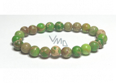 Jasper / Regalite Imperial sea sediment green bracelet elastic mixed mineral, ball 8 mm / 16 - 17 cm