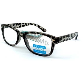 Berkeley Reading dioptric glasses +2.0 plastic transparent black spots 1 piece R4007-20 INfocus