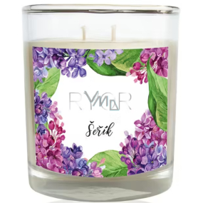 Ryor Lilac soy scented candle large with 2 wicks burns up to 40 hours 210 g