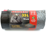 Alufix Aluflexy Retractable waste bags black 35 litres 53 x 60 cm 15 pieces