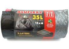 Alufix Aluflexy Retractable waste bags black 35 litres 53 x 60 cm 15 pieces