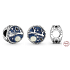 Sterling silver 925 Santa and reindeer charm, Christmas bracelet bead