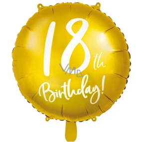 Ditipo Balloon inflatable anniversary number 18 gold 45 cm foil