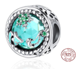 Charm Sterling silver 925 Transparent ocean bead on travel bracelet