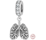 Charm Sterling silver 925 Anatomical biology - Lungs symbol of contact with the outside world, pendant for bracelet