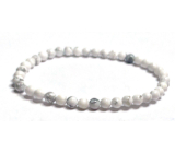 Magnesite / Howlite bracelet elastic natural stone, ball 4 mm / 19 cm, cleansing stone