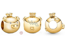 Charm Sterling silver 925 Pig is the twelfth animal in the 12-year cycle of the Chinese zodiac sign, bead for bracelet