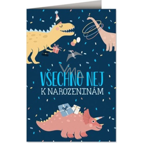 Nekupto Birthday Card Dinosaurs 115 x 170 mm