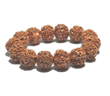 Rudraksha bracelet elastic natural stone, bead 18 mm / 19 cm
