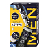 Nivea Men Keep It Active Invisible Black & White Original antiperspirant spray 150 ml + Nivea Men Active Clean shower gel 250 ml + Nivea Men Creme face, body, and hand cream 30 ml, cosmetic set for men