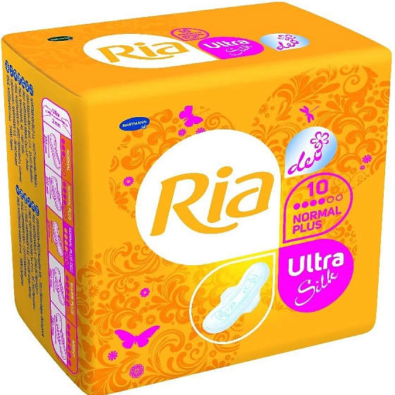 Ria Ultra Silk Normal Plus Deo sanitary towels 10 pieces