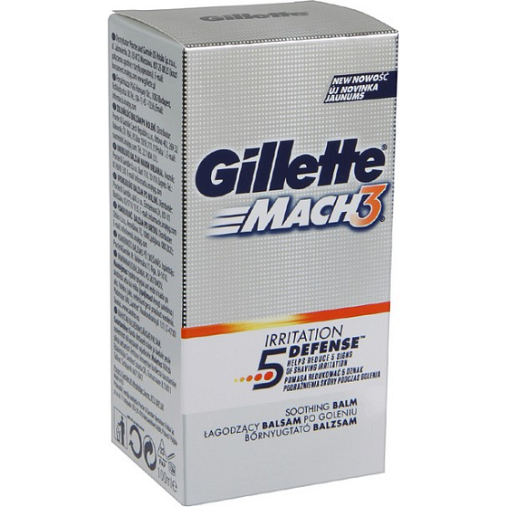 Gillette Mach3 Irritation 5 Defense Soothing After Shave Balm, For Men 100 ml