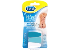 Scholl Velvet Smooth Blue náhradní hlavice do elektrického pilníku na nehty 3 kusy