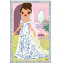 Scratch-off picture Dolls long dresses and flower 21.5 x 11 cm