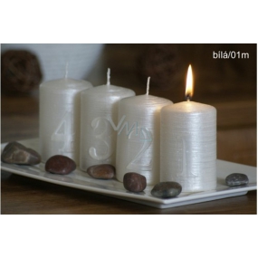 Lima Advent set with numbers candle white cylinder 60 x 90 mm 4 pieces