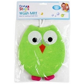 First Steps Washcloth gloves Owl green