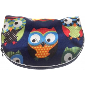Etue Blue with colored owls 10,5 x 8 x 1,5 cm 70080