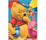 Ditipo Disney Dárková papírová taška dětská L Medvídek Pú, prasátko, vosy 26 x 13,7 x 32,4 cm 2902 009
