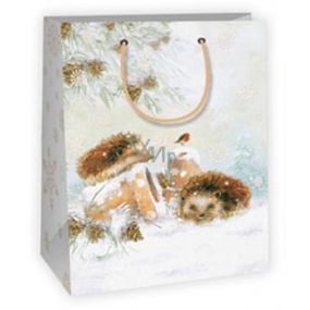 Ditipo Gift kraft bag 18 x 8 x 24 cm white hedgehogs