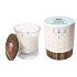 WoodWick Gray Tea & Musk - Gray tea and musk scented candle with wooden wide wick and lid glass medium Aura 275 g in a gift box