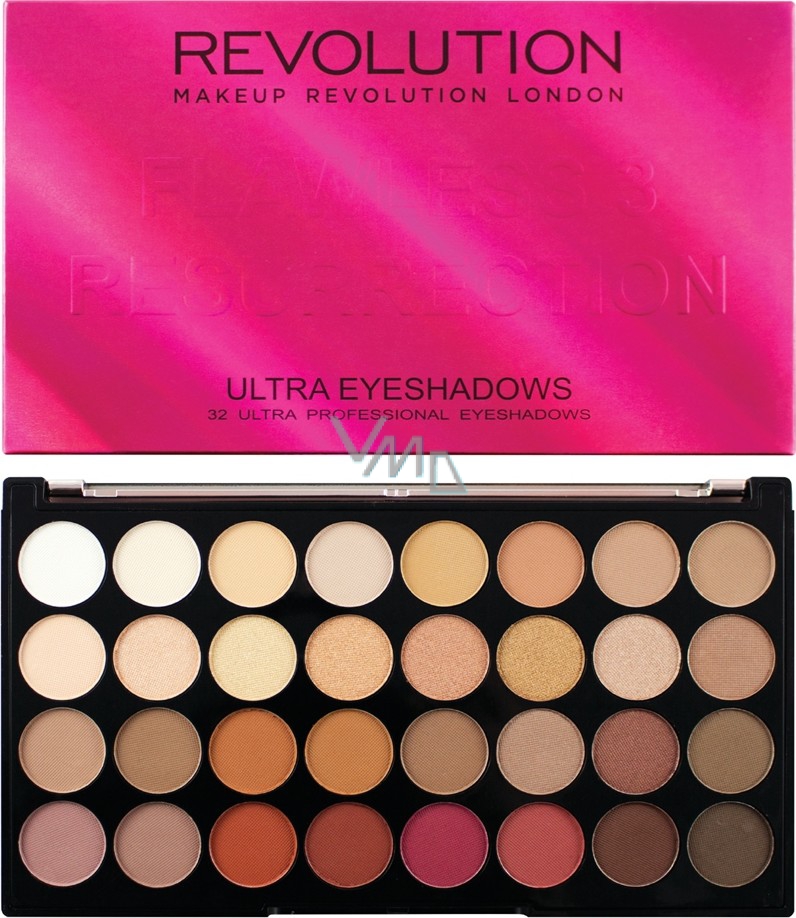 Makeup Revolution Ultra Eyeshadows palette of 32 eye shadows Flawless 3
