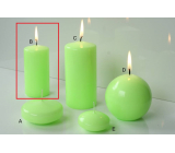 Lima Reflex phosphor green candle cylinder 50 x 100 mm 1 piece