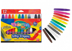 Colorino Silky 3in1 wax crayons with plastic handle 12 colors