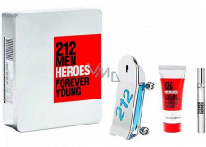 Carolina Herrera 212 Men Heroes Eau de Toilette for Men 90 ml + Eau de Toilette for Men 10 ml + Shower Gel 100 ml, gift set for men