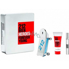 Carolina Herrera 212 Men Heroes Eau de Toilette for Men 90 ml + Eau de Toilette for Men 10 ml + Shower Gel 100 ml, gift set for men