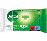 Dettol Fresh 2in1 Disinfecting Wipes for Hands and Surfaces 15 pieces