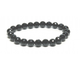 Onyx facet bracelet elastic natural stone, ball 8 mm / 16-17 cm, life force stone