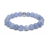 Tourmaline Indicolit blue bracelet elastic natural stone, ball 8 mm / 16-17 cm, guardian of good mood